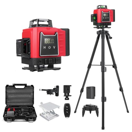 Kreuzlinienlaser mit Stativ,Vislone Multifunktionale 4D-Laserwasserwaage mit 16 Linien, IP54 Wasserwaage, 2400mAh Akku*2+1M Stativ Verlängerungsstangen-Stativ, Für Baustellen/Inneneinrichtung Kreuzlinienlaser mit Stativ,Vislone Multifunktionale 4D-Laserwasserwaage mit 16 Linien, IP54 Wasserwaage, 2400mAh Akku*2+1M Stativ Verlängerungsstangen-Stativ, Für Baustellen/Inneneinrichtung von VISLONE