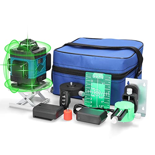 VISLONE Multifunktionaler 16-Linien-Laser-Level 3 ° Selbstnivellierende Maschine Wiederaufladbares Lithium-Batterie-Nivellierwerkzeug Omnidirektionales Bodenwandaufkleber-Werkzeugset für Heimwerker von VISLONE