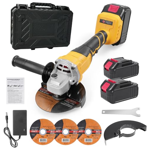 Vislone 21 V 125 mm Winkelschleifer, bürstenloser Motor, multifunktionales elektrisches Schleifwerkzeug mit 3 Stück 5 Zoll Trennscheiben, 2 Stück Lithiumbatterie-Schneidemaschine Vislone 21 V 125 mm Winkelschleifer, bürstenloser Motor, multifunktionales elektrisches Schleifwerkzeug mit 3 Stück 5 Zoll Trennscheiben, 2 Stück Lithiumbatterie-Schneidemaschine von VISLONE