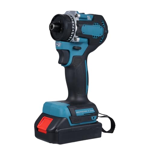 Vislone 21 V Lithium-Bohrmaschine, elektrischer Akkuschrauber, 55 Nm Drehmoment, bürstenloser Motor, 2-in-1-Elektrowerkzeug mit 2 Geschwindigkeitsstufen und LED-Licht für Haushaltsgeräte, Möbelmontage von VISLONE