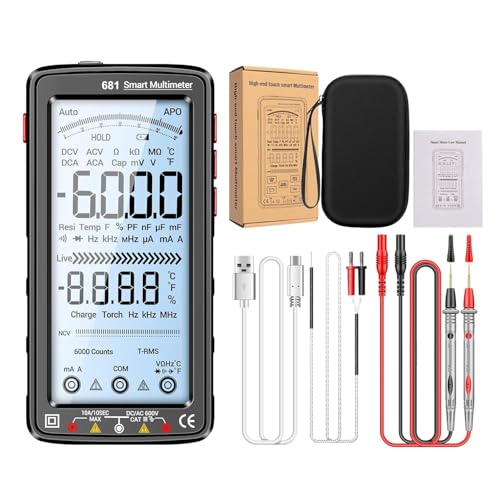 Vislone 681 6000 Counts Digital Multimeter Smart Anti-Burn Wiederaufladbares Universalmessgerät NCV Tester 5 Zoll großes LCD mit hintergrundbeleuchteter Taschenlampe für Spannung, Strom, Widerstand Vislone 681 6000 Counts Digital Multimeter Smart Anti-Burn Wiederaufladbares Universalmessgerät NCV Tester 5 Zoll großes LCD mit hintergrundbeleuchteter Taschenlampe für Spannung, Strom, Widerstand von VISLONE