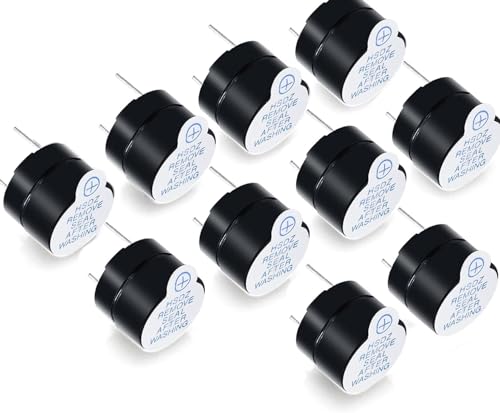 VISSQH 10 Stück elektronischer Summer，DC 5V Aktive Piezo Summer Alarm Mini Electronic Buzzer Beep Tone for Computers Printers Electronic(Black) von VISSQH