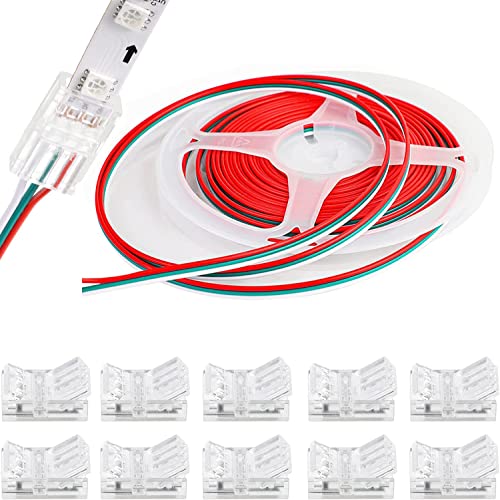 VISSQH 10 m 22 AWG 3-Pin LED Strip Extension Cable DC 12V-24V Connection Cable+ 10 Pack 3-pin 10mm LED Strip Connector for SMD 3528 2835 5050 5630 Plain LED strip & other DC 12 V, 24 V LED lighting VISSQH 10 m 22 AWG 3-Pin LED Strip Extension Cable DC 12V-24V Connection Cable+ 10 Pack 3-pin 10mm LED Strip Connector for SMD 3528 2835 5050 5630 Plain LED strip & other DC 12 V, 24 V LED lighting von VISSQH