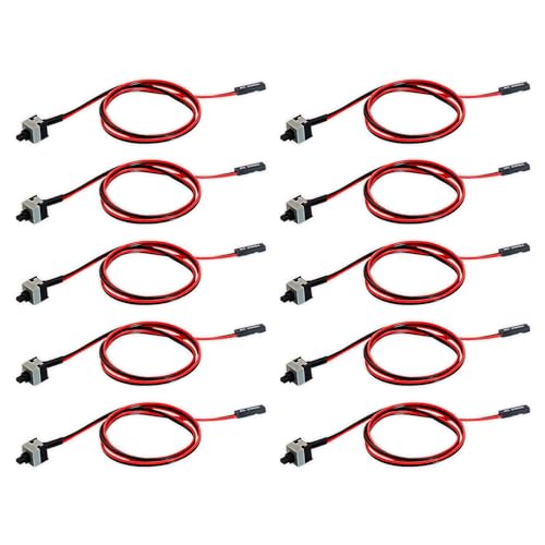 VISSQH 10Pcs 2-Pin PC Host Switch Cable Computer Reboot Power Wire 100cm Computer PC Reset SW Button Power On/Off ATX Computer Chassis Power Button Reset Button Motherboard Jumper Switch VISSQH 10Pcs 2-Pin PC Host Switch Cable Computer Reboot Power Wire 100cm Computer PC Reset SW Button Power On/Off ATX Computer Chassis Power Button Reset Button Motherboard Jumper Switch von VISSQH