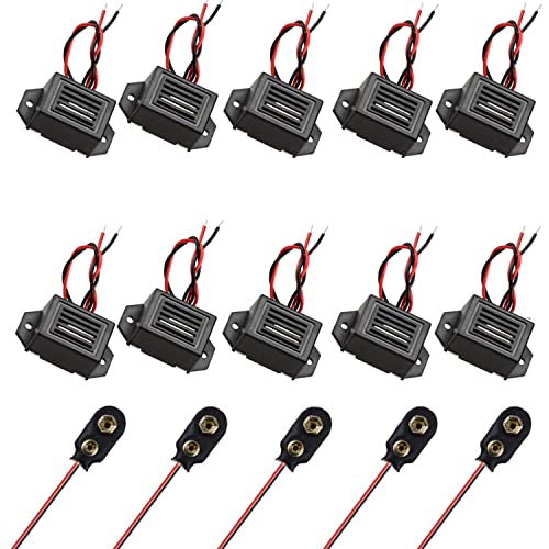 VISSQH 10Pcs 3V 5V 9V 12V Active Piezo Summer ,Elektronischer Summer,Mechanischer Summer 100 db (Mit Vibration +5 Pcs 9v Batterie Adapter VISSQH 10Pcs 3V 5V 9V 12V Active Piezo Summer ,Elektronischer Summer,Mechanischer Summer 100 db (Mit Vibration +5 Pcs 9v Batterie Adapter von VISSQH