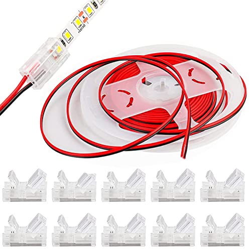 VISSQH 12 m 22 AWG 2-Pin LED Strip Extension Cable DC 12V-24V Connection Cable+ 10 Pack 2-pin 8mm LED Strip Connector for SMD 3528 2835 5050 5630 Plain LED strip & other DC 12 V, 24 V LED lighting VISSQH 12 m 22 AWG 2-Pin LED Strip Extension Cable DC 12V-24V Connection Cable+ 10 Pack 2-pin 8mm LED Strip Connector for SMD 3528 2835 5050 5630 Plain LED strip & other DC 12 V, 24 V LED lighting von VISSQH