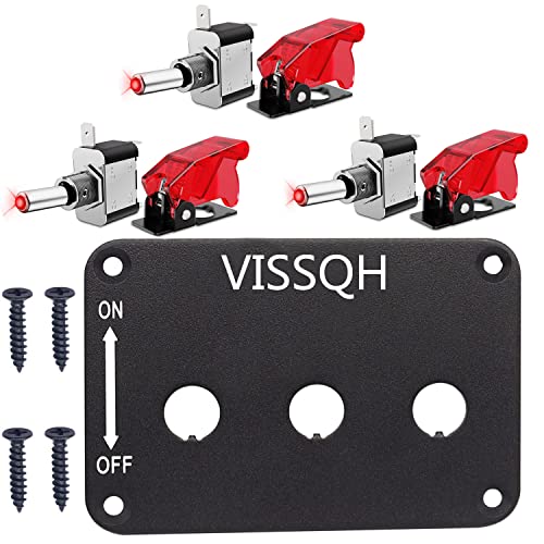 VISSQH 12V/20A Auto Kippschalter, Kippschalter Rot LED Licht Schalter,SPST 3-pin EIN/AUS Wippschalter,mit Wasserfester Kappe mit Installationsplatte für RV, Auto, Yacht, Marine VISSQH 12V/20A Auto Kippschalter, Kippschalter Rot LED Licht Schalter,SPST 3-pin EIN/AUS Wippschalter,mit Wasserfester Kappe mit Installationsplatte für RV, Auto, Yacht, Marine von VISSQH