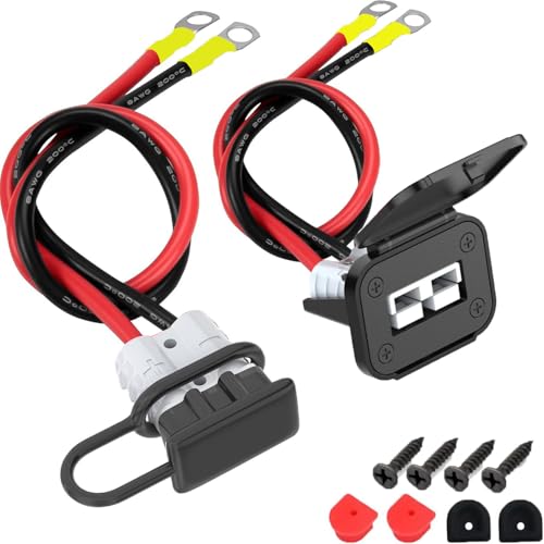 VISSQH 2 Stück Batterie Quick Connect,50A 600V Batterieanschluss Stecker mit O-Ring-Batterieanschlusskabel 8AWG Kabel stecker für Wohnwagen, Boote, Solaranlagen Anhängerwinden usw VISSQH 2 Stück Batterie Quick Connect,50A 600V Batterieanschluss Stecker mit O-Ring-Batterieanschlusskabel 8AWG Kabel stecker für Wohnwagen, Boote, Solaranlagen Anhängerwinden usw von VISSQH