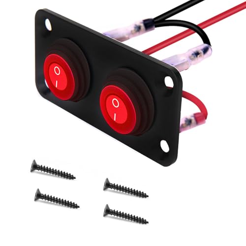 VISSQH 2 Stück Rot LED Runde kippschalter,Runde Schalter,Wasserdicht DC 12V-24V 20A ON/OFF Wippschalter,2 Gang Wippschalter Panel Für Auto Boot, Haushaltsgeräten, Motorrädern,Usw VISSQH 2 Stück Rot LED Runde kippschalter,Runde Schalter,Wasserdicht DC 12V-24V 20A ON/OFF Wippschalter,2 Gang Wippschalter Panel Für Auto Boot, Haushaltsgeräten, Motorrädern,Usw von VISSQH