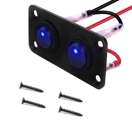 VISSQH 2 Stück blau LED Runde kippschalter,Runde Schalter,12V 20A/24V 10A ON/OFF Wippschalter,2 Gang Wippschalter Panel für Auto Boot,Haushaltsgeräten,Motorrädern,Schiffen usw. VISSQH 2 Stück blau LED Runde kippschalter,Runde Schalter,12V 20A/24V 10A ON/OFF Wippschalter,2 Gang Wippschalter Panel für Auto Boot,Haushaltsgeräten,Motorrädern,Schiffen usw. von VISSQH