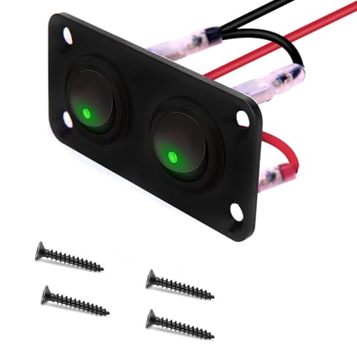 VISSQH 2 Stück grün LED Runde kippschalter,Runde Schalter,12V 20A/24V 10A ON/OFF Wippschalter,2 Gang Wippschalter Panel Für Auto Boot, Haushaltsgeräten, Motorrädern,Usw VISSQH 2 Stück grün LED Runde kippschalter,Runde Schalter,12V 20A/24V 10A ON/OFF Wippschalter,2 Gang Wippschalter Panel Für Auto Boot, Haushaltsgeräten, Motorrädern,Usw von VISSQH