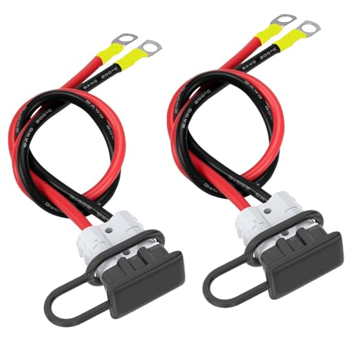 VISSQH 2 x Batterie Quick Connect,50A 600V Batterieanschluss Stecker mit O-Ring-Batterieanschlusskabel 8AWG 30cm Kabel,Stecker für Anhängerwinden für Wohnwagen, Boote, Solaranlagen usw VISSQH 2 x Batterie Quick Connect,50A 600V Batterieanschluss Stecker mit O-Ring-Batterieanschlusskabel 8AWG 30cm Kabel,Stecker für Anhängerwinden für Wohnwagen, Boote, Solaranlagen usw von VISSQH