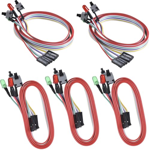 VISSQH 5 pieces PC Reset Switch Cable, 4 in 1 ATX Computer Power Reset Switch Motherboard HDD LED Cable Wire for Computers – 65 cm VISSQH 5 pieces PC Reset Switch Cable, 4 in 1 ATX Computer Power Reset Switch Motherboard HDD LED Cable Wire for Computers – 65 cm von VISSQH