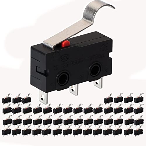 VISSQH 50 Stück Mini mikroschalter endschalter 5 A 125 250 V AC 1NO 1NC Langes Scharnier halbrunder Bogen Biegehebel Armschalter 3 Pins Limit Switch Mini Toggle Switch VISSQH 50 Stück Mini mikroschalter endschalter 5 A 125 250 V AC 1NO 1NC Langes Scharnier halbrunder Bogen Biegehebel Armschalter 3 Pins Limit Switch Mini Toggle Switch von VISSQH