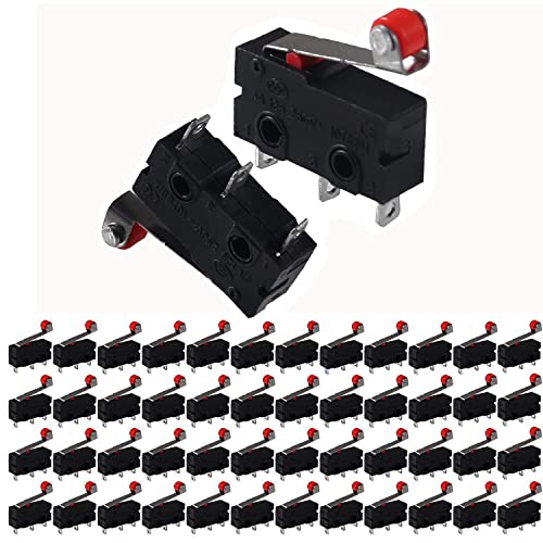VISSQH 50Pieces 250V 5A SPDT 1NO 1NC Momentary Hinge Roller Lever Micro Switch 3 Pins Limit Switch with Momentary Scooter Lever Arm Snap Action Hinge Mini Toggle Switch VISSQH 50Pieces 250V 5A SPDT 1NO 1NC Momentary Hinge Roller Lever Micro Switch 3 Pins Limit Switch with Momentary Scooter Lever Arm Snap Action Hinge Mini Toggle Switch von VISSQH