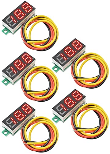 VISSQH 5PCS Red Mini Digital Voltmeter, DC 0.28 Inch Three-Wire Voltage Tester, DC 0-100 V Mini Digital Voltmeter Tester LED Display Reverse Polarity Protection and Accurate Pressure Measurement VISSQH 5PCS Red Mini Digital Voltmeter, DC 0.28 Inch Three-Wire Voltage Tester, DC 0-100 V Mini Digital Voltmeter Tester LED Display Reverse Polarity Protection and Accurate Pressure Measurement von VISSQH