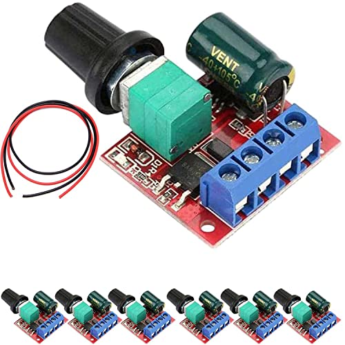 VISSQH 6 Stücke PWM Motor Drehzahlsteller, DC 5V-35V 5A Einstellbarer Reversible, DC 6V 12V 24V 35V DC Motordrehzahl Schalter Controller LED Volt Regler von VISSQH