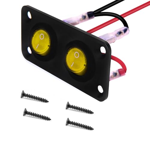 VISSQH Gelb LED Runde kippschalter,DC 12V-24V 10A ON/OFF Wippschalter,Runde Schalter,2 Gang Wippschalter Panel Für Auto Boot, Haushaltsgeräten, Motorrädern,Usw VISSQH Gelb LED Runde kippschalter,DC 12V-24V 10A ON/OFF Wippschalter,Runde Schalter,2 Gang Wippschalter Panel Für Auto Boot, Haushaltsgeräten, Motorrädern,Usw von VISSQH