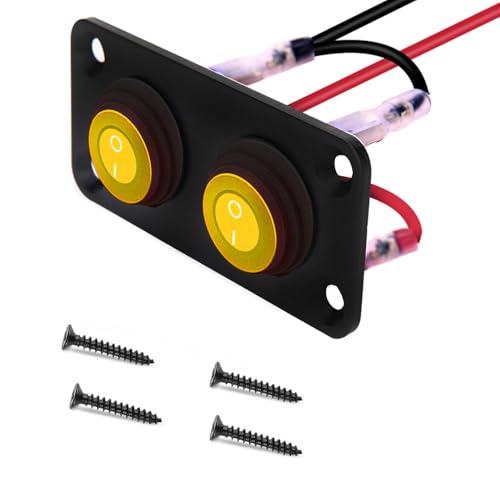 VISSQH Gelb LED Runde kippschalter,Runde Schalter,Wasserdicht DC 12V-24V 20A ON/OFF Wippschalter,2 Gang Wippschalter Panel Für Auto Boot, Haushaltsgeräten, Motorrädern,Usw VISSQH Gelb LED Runde kippschalter,Runde Schalter,Wasserdicht DC 12V-24V 20A ON/OFF Wippschalter,2 Gang Wippschalter Panel Für Auto Boot, Haushaltsgeräten, Motorrädern,Usw von VISSQH