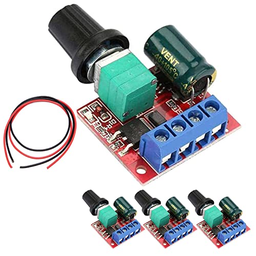VISSQH PWM motor speed controller, DC 5V-35V 5A adjustable reversible, DC 6V 12V 24V 35V variable voltage regulator dimmer switch with LED indicator and switch function（3 pcs） von VISSQH