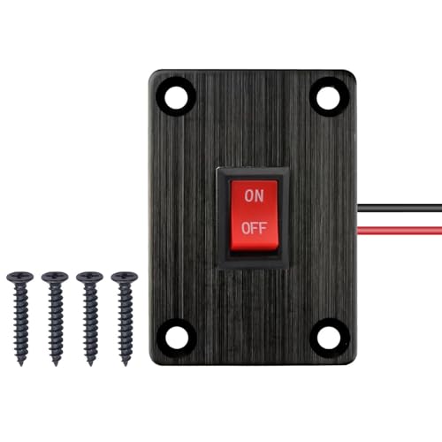 VISSQH Rot Mini Wippschalter,2-pin kippschalter,12V ON/OFF Wippschalter,1 Gang Wippschalter Panel für Auto Boot,Haushaltsgeräten,Motorrädern, Schiffen usw.(6A/250V 10A/125V) von VISSQH