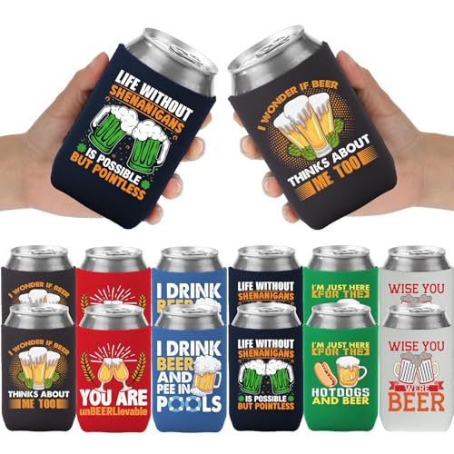 VISSTREE Funny Beer Can Cooler Sleeve, 12 Pcs Funny Quotes Insulated Neoprene Can Coolers Sleeves, Bulk Collapsible Drink Holder for Soda Cans and Water Bottles Birthday Present Idea VISSTREE Funny Beer Can Cooler Sleeve, 12 Pcs Funny Quotes Insulated Neoprene Can Coolers Sleeves, Bulk Collapsible Drink Holder for Soda Cans and Water Bottles Birthday Present Idea von VISSTREE