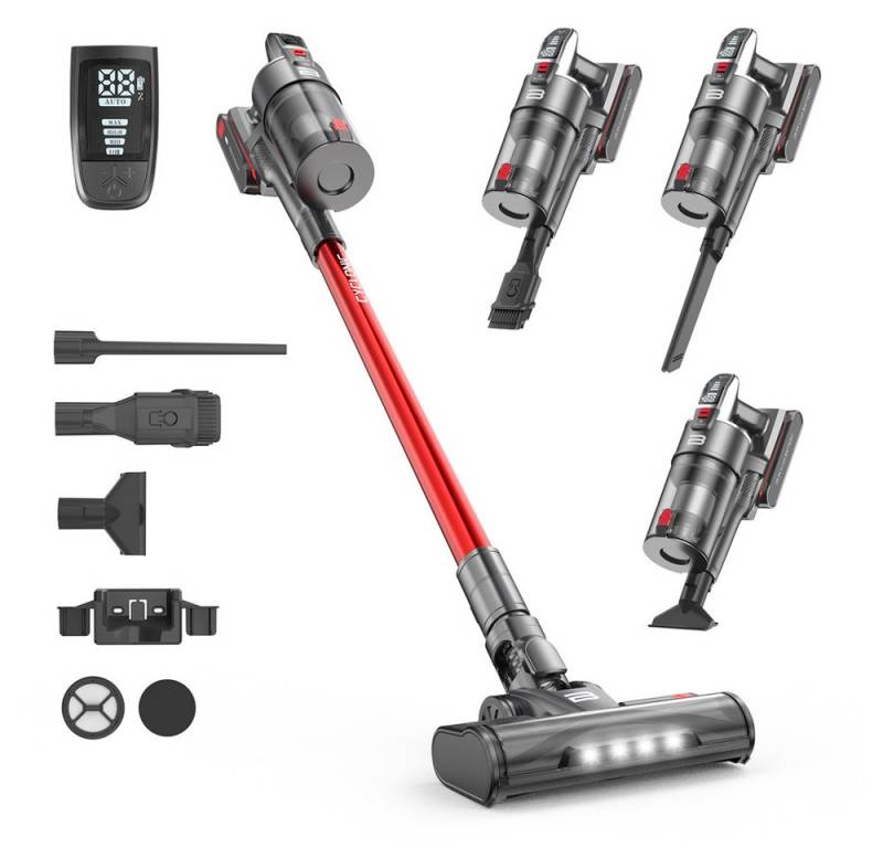 VISTEFLY Akku-Stielstaubsauger Akku-Stielstaubsauger B6 Kabelloser Staubsauger, 42KPA Beutellos, 500,00 W, Akku-Hand-und Stielstaubsauger,Akku Staubsauger,Handstaubsauger Akku,Kabelloser Staubsauger,Staubsauger Kabellos, Auto Staubsauger, Handsauger,60 Min Laufzeit, 6-stufige Filtration von VISTEFLY