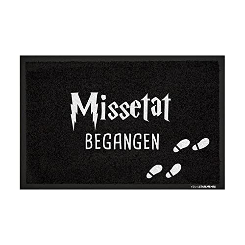 VISUAL STATEMENTS - Fußmatte mit Spruch Missetat begangen - Schmutzfangmatte - Harry Potter - schwarz, 60x40cm von VISUAL STATEMENTS