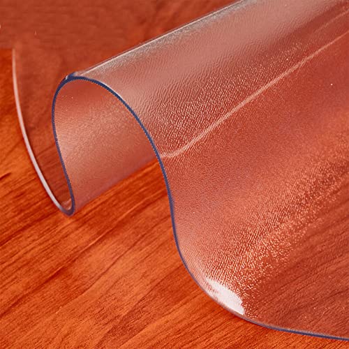 VISZC Tischdecke transparente Glasklar Folie aus PVC -2mm-Runde -Matt -55cm Tischläufer Tischschutz Abwaschbar Schutzfolie Tischfolie wasserdicht von VISZC