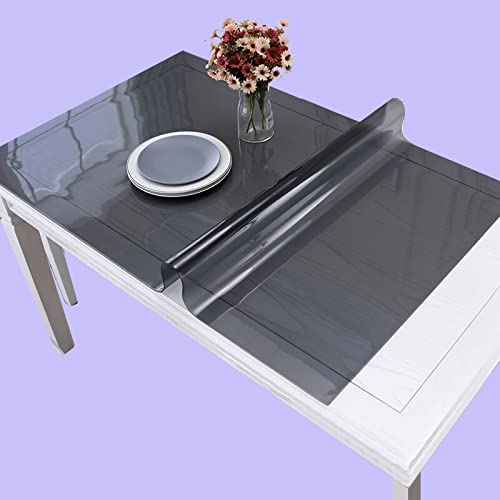 VISZC Transparente Glasklar Folie Tischdecke aus PVC -2mm-Rechteck -Schwarz - 55x90cm Tischläufer Abwaschbar Schutzfolie Glasklar Folie wasserdicht Tischschoner Anpassbar von VISZC