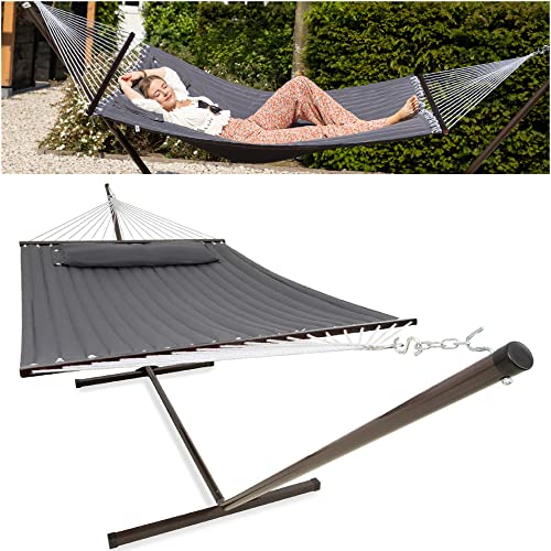 Vita5 Hängematte mit Gestell, Outdoor, Garten, Pool, Balkon, und Terrasse, Indoor Hängematten 2 Personen Hängesessel, Doppelhängematte Ständer, 200kg Belastbarkeit, Einfache Montage von VITA5