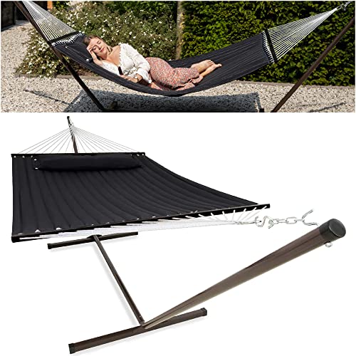 VITA5 Hängematte mit Gestell - Hängematte Outdoor – Garten Pool Balkon Terrasse Indoor Hängematten 2 Personen Hängesessel - Doppelhängematte mit Ständer 200kg Belastbarkeit – Einfache Montage von VITA5