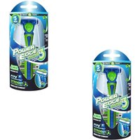 Rasierer 3 Klingen schwenkbarer Kopf 5 Ersatzteile Kunststoff 14 cm - 2er Pack Rasierer 3 Klingen schwenkbarer Kopf 5 Ersatzteile Kunststoff 14 cm - 2er Pack von VITAEASY