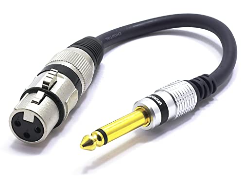 VITALCO XLR Buchse auf 6,3mm Mono Klinke Adapter Mikrofon 3 Polig auf 6.3 TS Klinkenstecker Audio Kabel von VITALCO