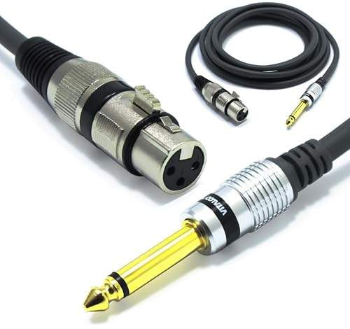 VITALCO XLR Buchse auf 6,3mm Mono Klinke Kabel 1.5m Mikrofonkabel 3 Polig auf 6.3 TS Klinkenstecker Adapter von VITALCO