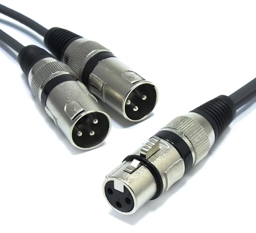 VITALCO XLR Splitter 0.5m Audio Adapter XLR Buchse auf 2x Stecker 3 Polig Splitterkabel Y-Kabel Vertailer Weiblich auf Dual Männlich von VITALCO