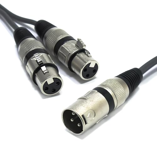 VITALCO XLR Splitter 1.5m Audio Adapter Stecker auf 2x XLR Buchse 3 Polig Splitterkabel Y-Kabel Vertailer Männlich auf Dual Weiblich von VITALCO
