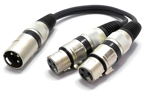 VITALCO XLR Splitter Audio Adapter Stecker auf 2x XLR Buchse 3 Polig Splitterkabel Y-Kabel Vertailer Männlich auf Dual Weiblich von VITALCO
