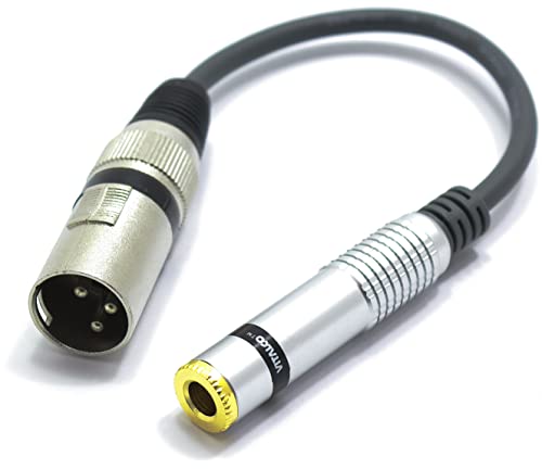 VITALCO XLR Stecker auf 6,3mm Mono Klinke Buchse Adapter Mikrofon 3 Polig auf 6.3 TS Klinkenstecker Audio Kabel von VITALCO