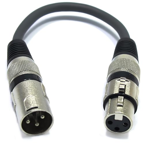 VITALCO XLR Stecker auf XLR Buchse 15cm Kabel Mikrofon Adpter 3 Polig Männlich auf Weiblich von VITALCO