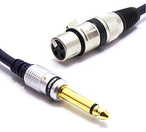 VITALCO XLR Buchse auf 6,3mm Mono Klinke Kabel 1.5m Mikrofonkabel 3 Polig auf 6.3 TS Klinkenstecker Adapter von VITALCO