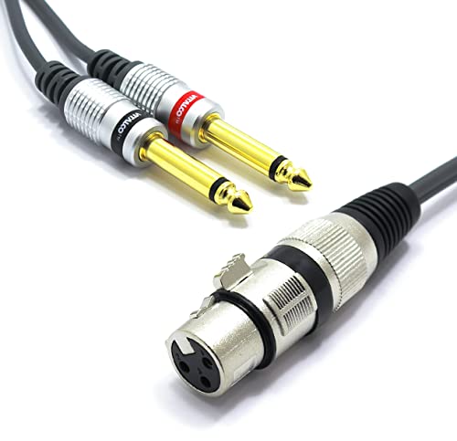 VITALCO XLR Busche auf 2x 6.3mm TS Klinke Kabel 3m Mikrofonkabel 3 Polig Weiblich auf Mono Klinkenstecker Audio Adapter VITALCO XLR Busche auf 2x 6.3mm TS Klinke Kabel 3m Mikrofonkabel 3 Polig Weiblich auf Mono Klinkenstecker Audio Adapter von VITALCO
