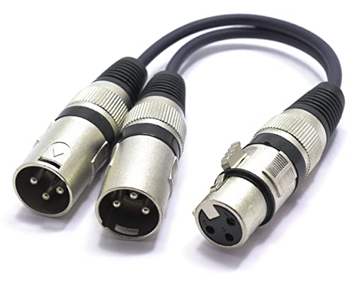 VITALCO XLR Splitter Audio Adapter XLR Buchse auf 2xStecker 3 Polig Splitterkabel Y-Kabel Vertailer Weiblich auf Dual Männlich von VITALCO
