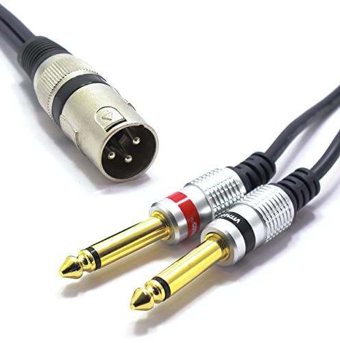 VITALCO XLR Stecker auf 2x 6.3mm TS Klinke Kabel 3m Mikrofonkabel 3 Polig auf Mono Klinkenstecker Audio Adapter von VITALCO
