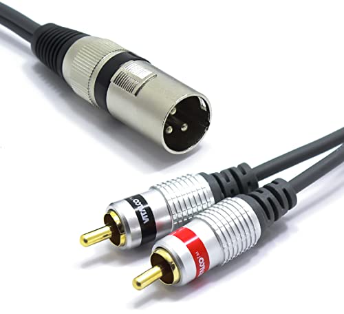 VITALCO XLR Stecker auf 2x Cinch Stereo Kabel 5m Mikrofonkabel 3 Polig auf Chinch Adapter von VITALCO