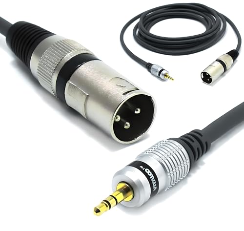 VITALCO XLR Stecker auf 3,5mm Stereo Klinke Kabel 1.5m Mikrofonkabel 3 Polig auf 3.5 TRS Klinkenstecker Adapter von VITALCO