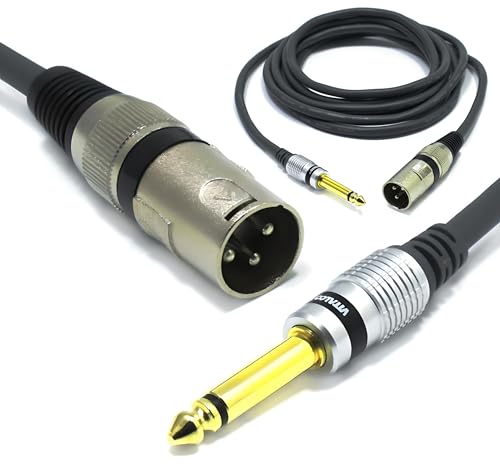 VITALCO XLR Stecker auf 6,3mm Mono Klinke Kabel 1.5m Mikrofonkabel 3 Polig auf 6,3 TS Klinkenstecker Adapter von VITALCO