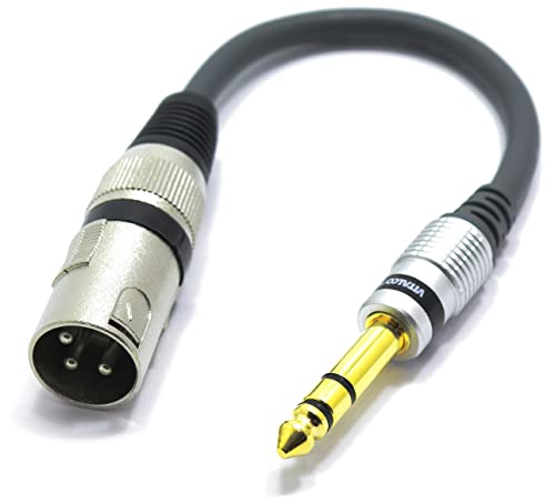 VITALCO XLR Stecker auf 6,3mm Stereo Klinke Adapter Mikrofon 3 Polig auf 6.3 TRS Klinkenstecker Audio Kabel von VITALCO