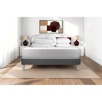 Komplettpaket Bett - Matratze 140x190 cm + Boxspringbett mit Lattenrost (im Set) + 2 Kopfkissen + Bettdecke - Vitalmemo von VITALIT