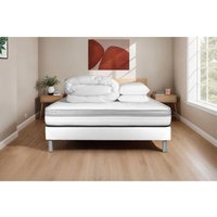 Komplettpaket Bett - Matratze 140x190 cm + Lattenrost (im Set) + 2 Kopfkissen + Bettdecke - Vital Relax von VITALIT